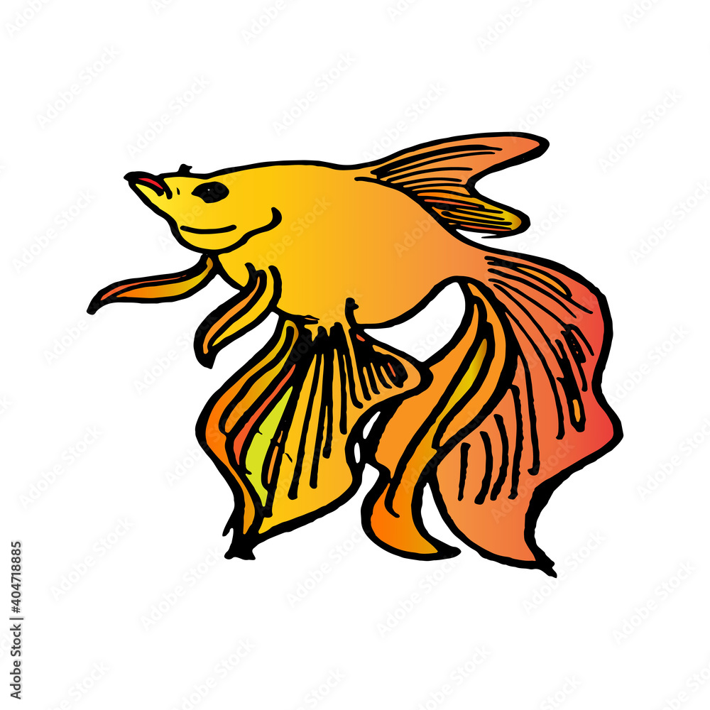 Goldfish Outline Clipart