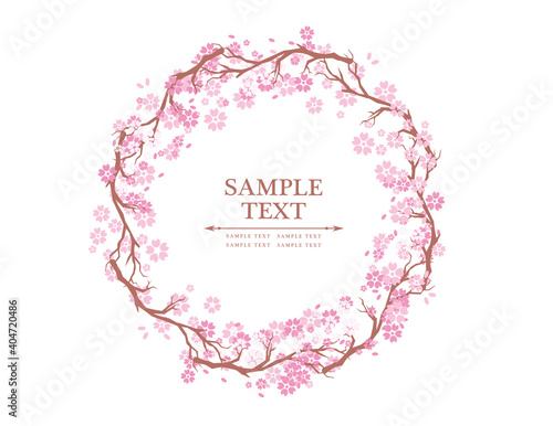 桜の花びら　フレーム枠
