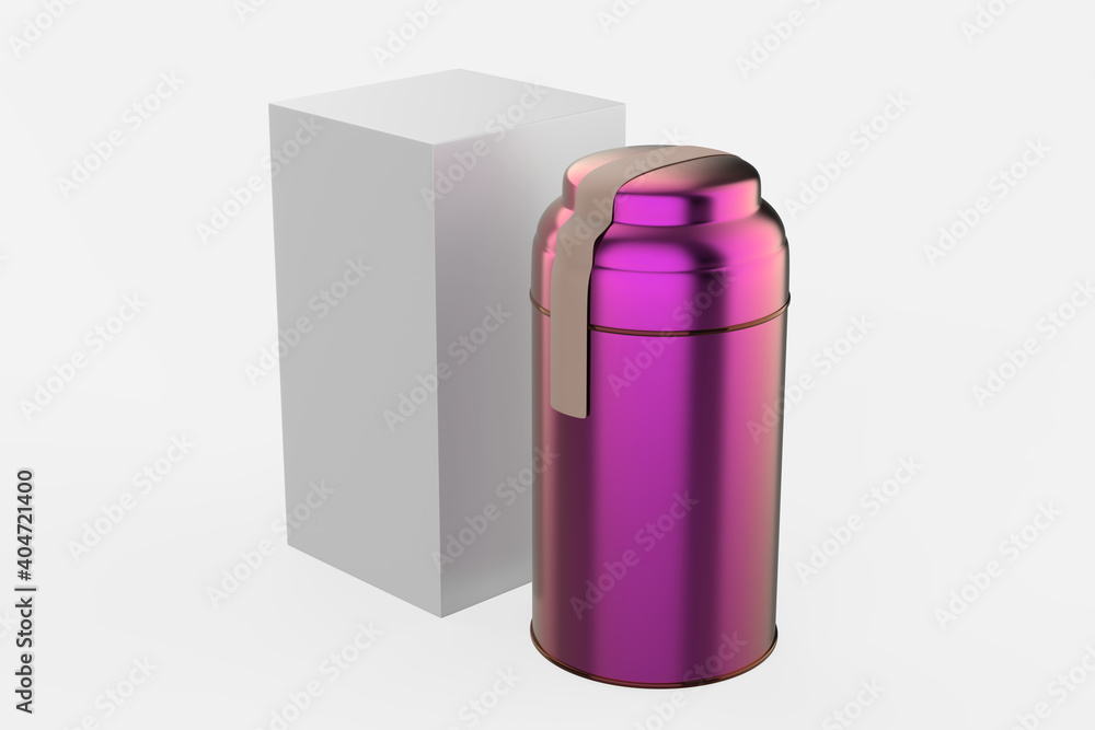 Storage tin Jar with Paper Label isolated on white background. 3d illustration Storage tin Jar with Paper Label isolated on white background. 3d illustration