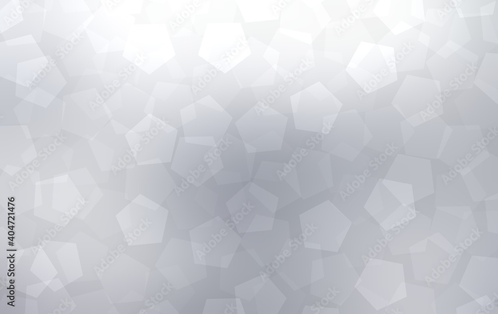 Fototapeta premium Pentagonal bokeh grey silver glowing background holidays decoration.
