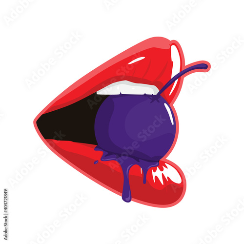 Sexy Lips with Purple Blueberry Logo