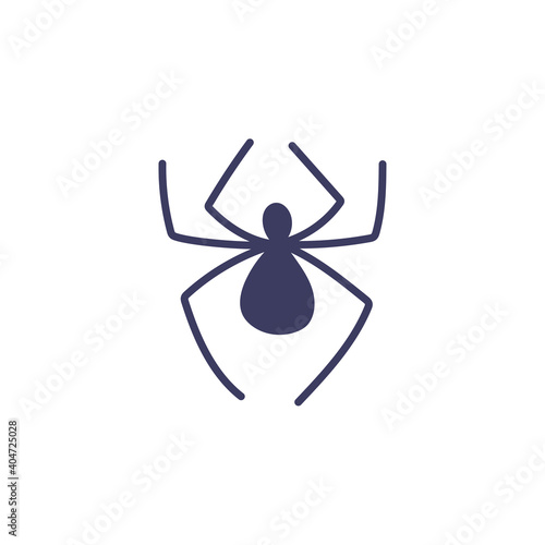 Simple spider on a white background. Insects, attributes for magic, witchcraft. Hand drawn vector isolated single illustration.