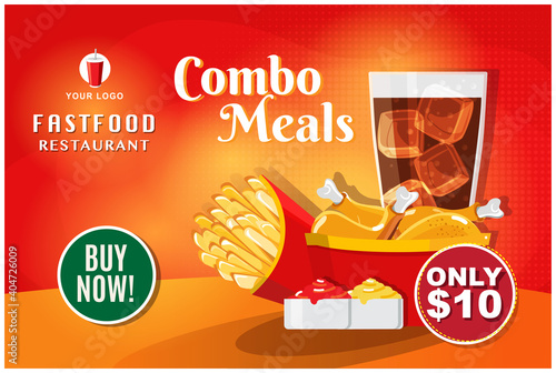  Fast food banner restaurant social media post vector