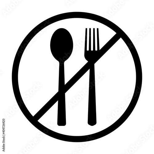 Food fasting or foot ban line art vector icon for food apps and websites