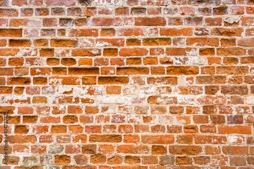 Wall of an ancient temple cleaned of old plaster in Mozhaisk  Russia