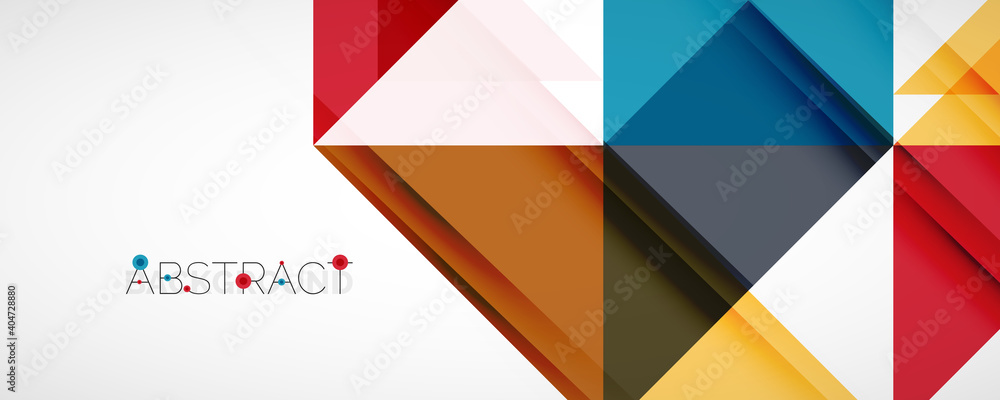 Geometric abstract background. Techno color triangle shapes. Vector illustration for covers, banners, flyers and posters and other designs