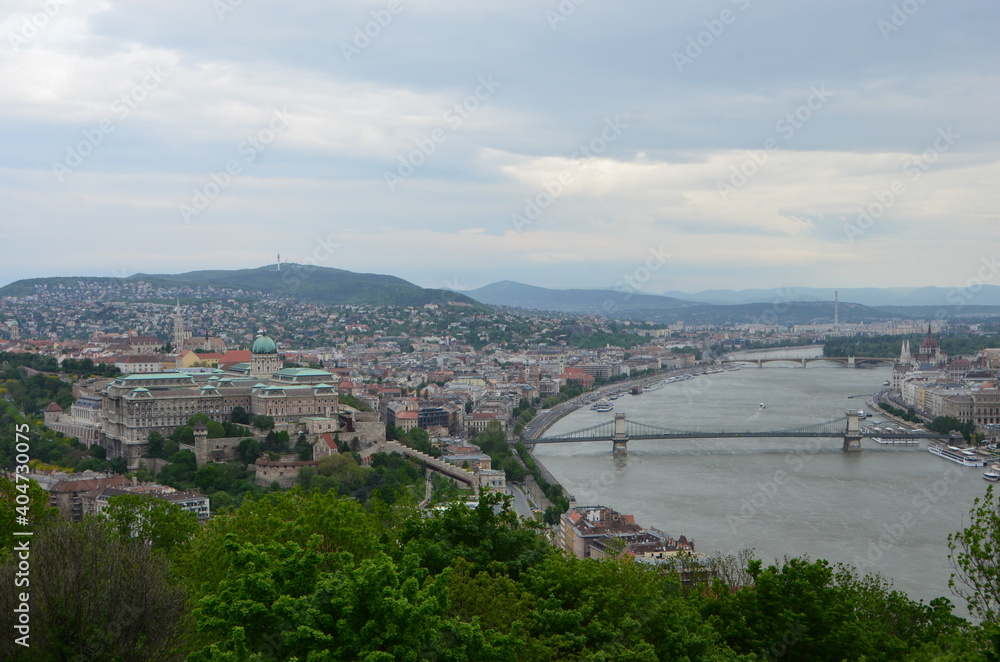 Marvelous view of the Danube River and Budapest