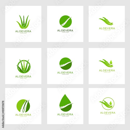 aloevera logo template vector icon concept