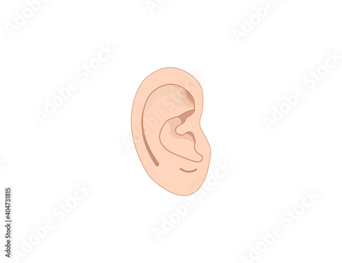 Human ear, anatomy icon. Vector illustration, flat. photo