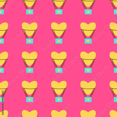 Pattern Happy Valentine's Day. Vector illustration with a balloon on a solid bright background. Suitable for social media, mobile apps, marketing materials.