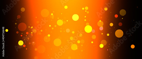 Blurred Gold bokeh background with copy space. Abstract luxury glitter effect boke. Sparkling magical dust particles. Magic concept, defocused .