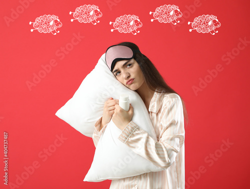 Displeased woman with sleep...