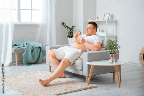 Overweight man with unhealt...