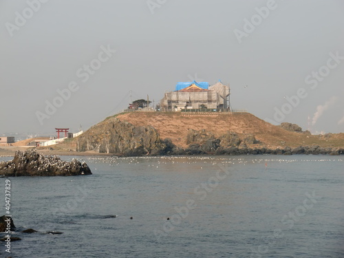 八戸市蕪島風景