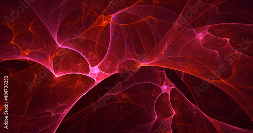 3D rendering abstract multicolor fractal light background