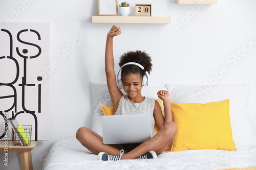 Happy teenage African-Ameri...