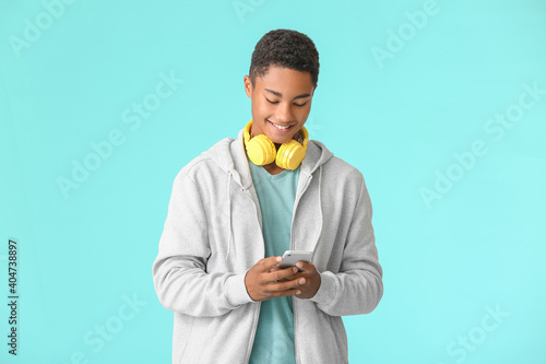 Teenage African-American bo...