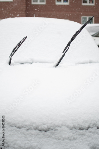 snow covered car