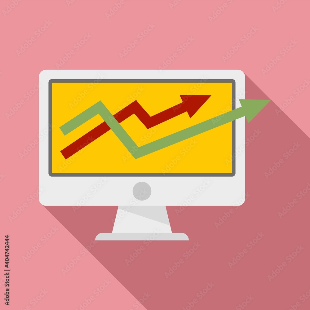 Trade war graph icon. Flat illustration of trade war graph vector icon for web design Trade war graph icon. Flat illustration of trade war graph vector icon for web design
