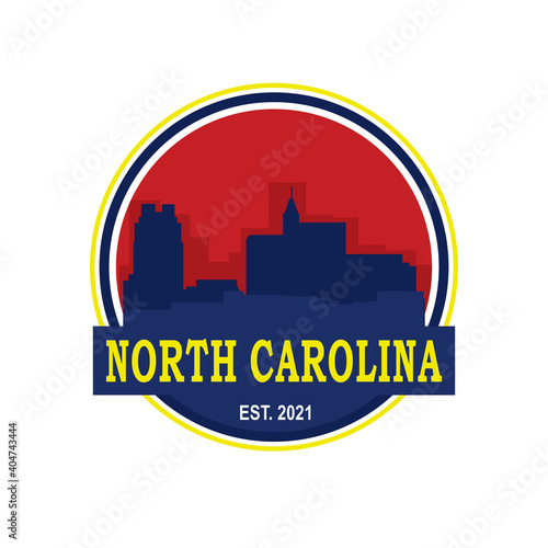 north carolina skyline vector logo