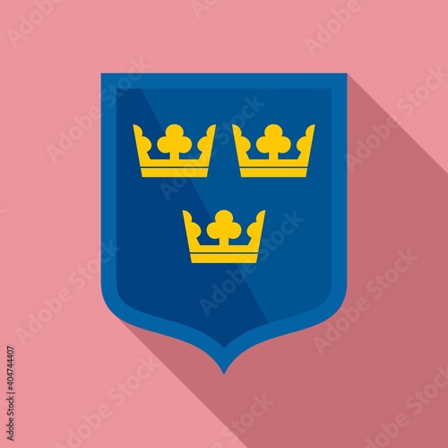 Swedish shield icon. Flat illustration of swedish shield vector icon for web design