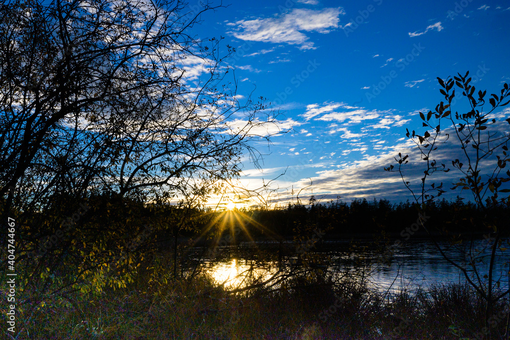 Fotografie Sonnenuntergang an See