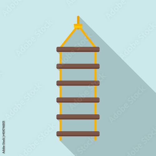 Industrial climber rope ladder icon. Flat illustration of industrial climber rope ladder vector icon for web design