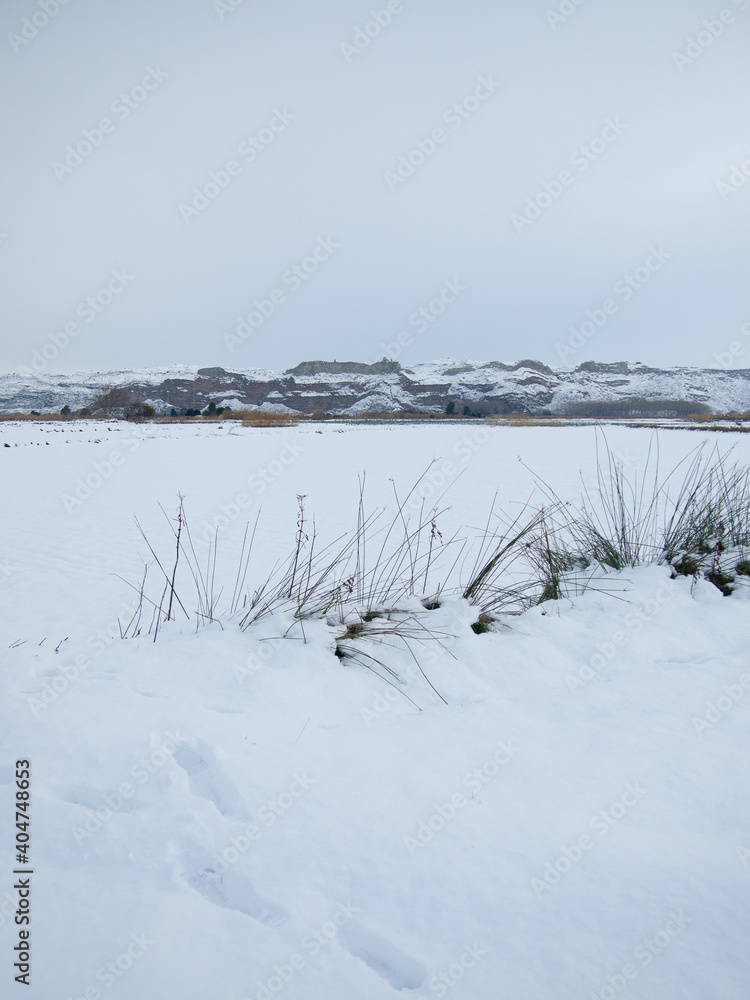 snowy landscape of in zaragoza spain snowy landscape of in zaragoza spain