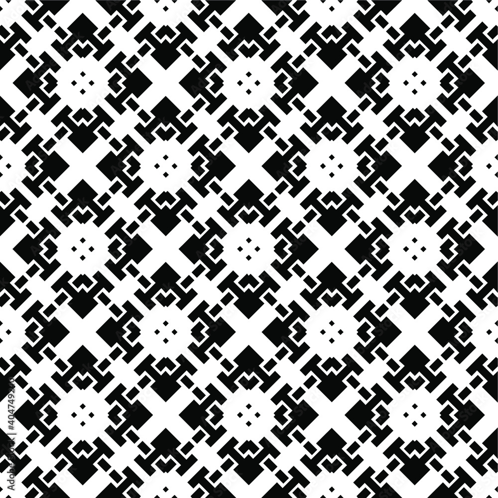 Fototapeta premium Black and white texture. Abstract seamless geometric pattern.