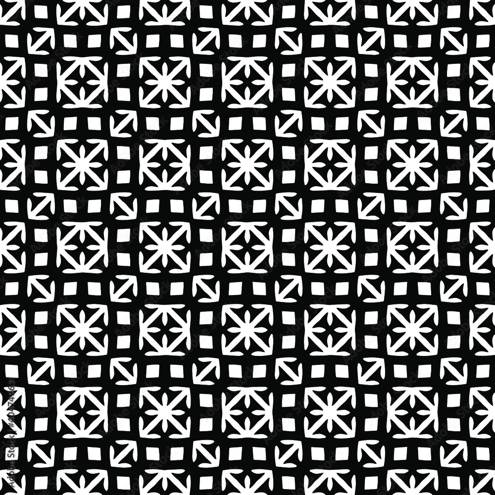 Black and white texture. Abstract seamless geometric pattern.
