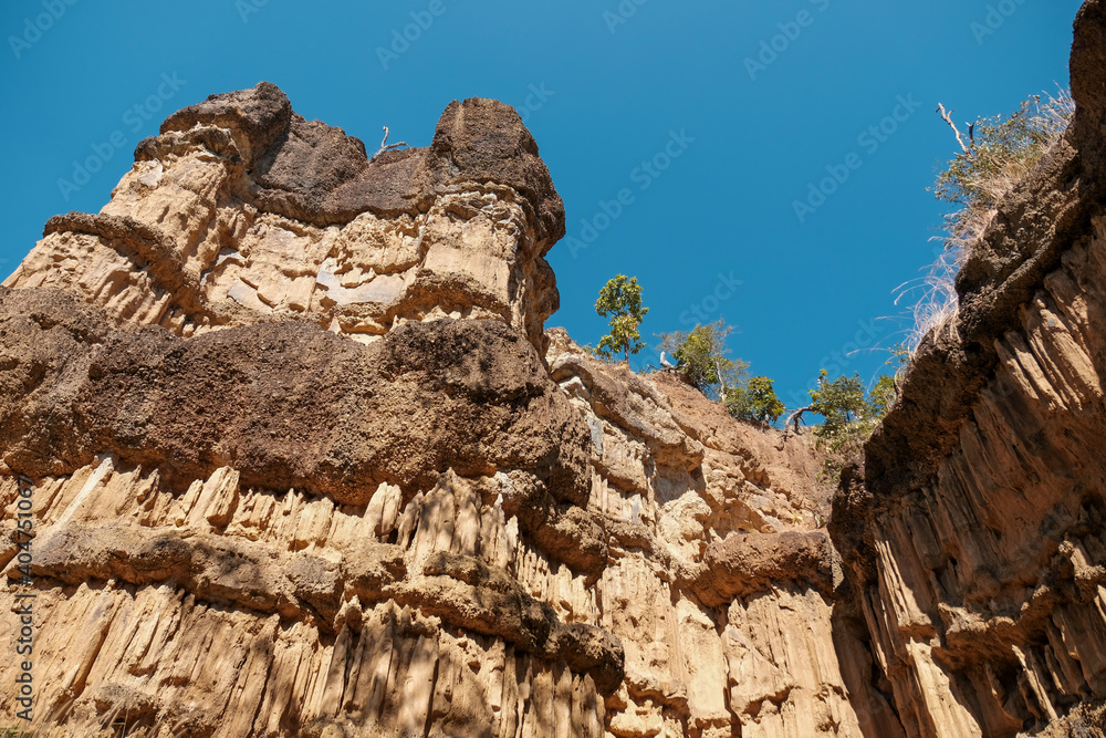 Pha Chor is a cliff located in Mae Wang national park in Chiangmai province, Thailand, is natural phenomena caused by an upcliff of one of the Earth's plates and also by erosion of wind and rain.