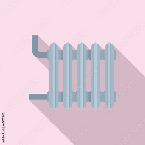 Hot house radiator icon. Flat illustration of hot house radiator vector icon for web design