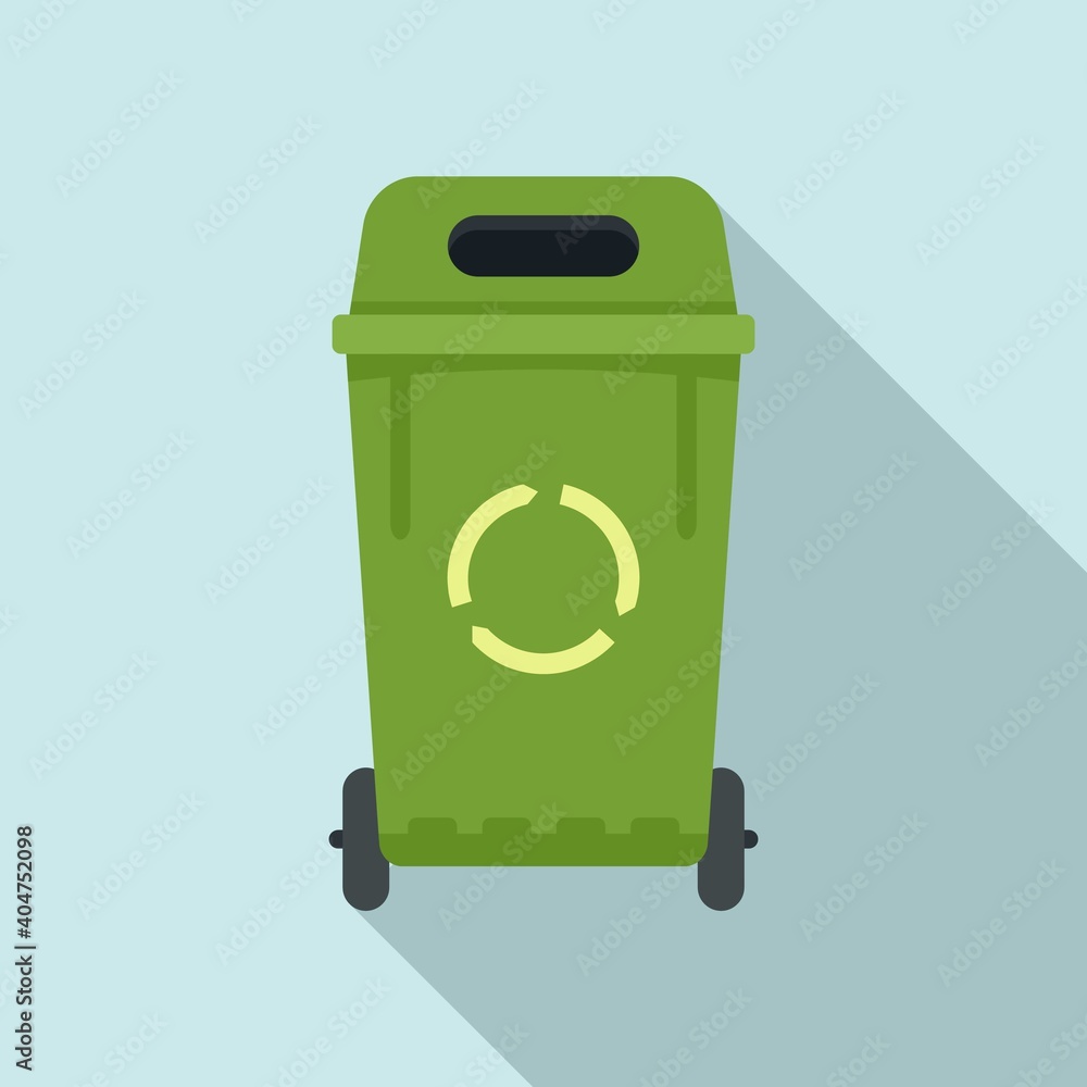 House garbage bin icon. Flat illustration of house garbage bin vector icon for web design House garbage bin icon. Flat illustration of house garbage bin vector icon for web design