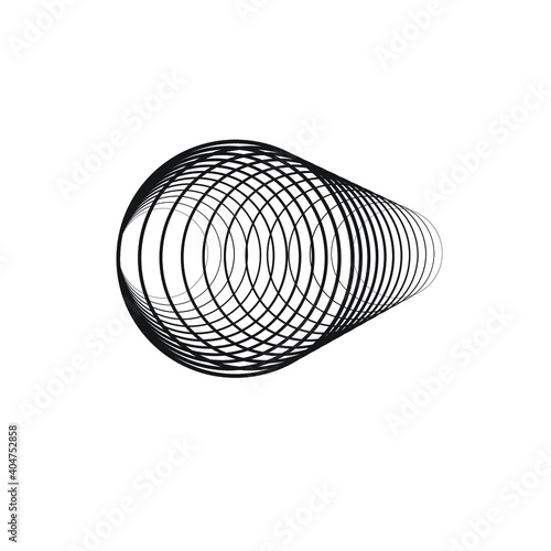 Circle lines in tunnel form. logo . vector blend tool pipe . tube design element