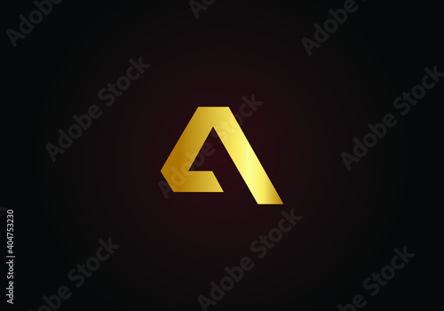 A or AA Letter Logo Template Illustration Design in gold color. Vector EPS.