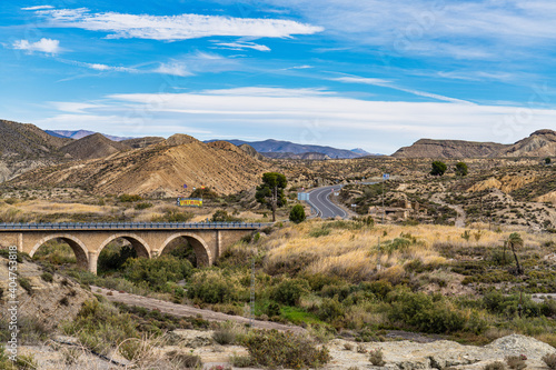 Tabernas desert, Desierto de Tabernas near Almeria, andalusia region, Spain photo