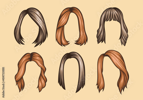 Set of Variety women hairstyles