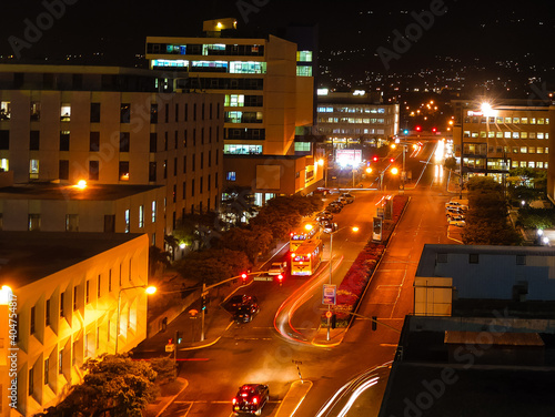 Long exposure photo of traffic in Kingston, Jamaica.