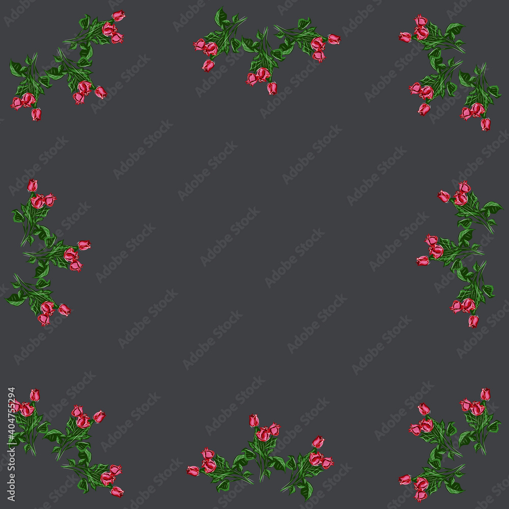 Frame of flowers. Background for cards, desktop, posters, greeting, spring holidays. Roses hand-drawn. Vector isolated image. Frame of flowers. Background for cards, desktop, posters, greeting, spring holidays. Roses hand-drawn. Vector isolated image.