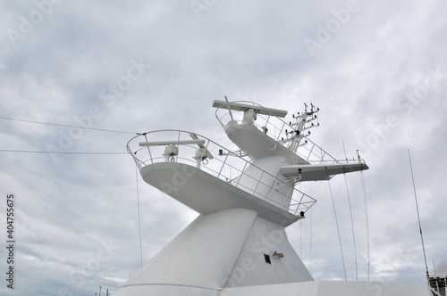 Radar antennas on a cruise ship
