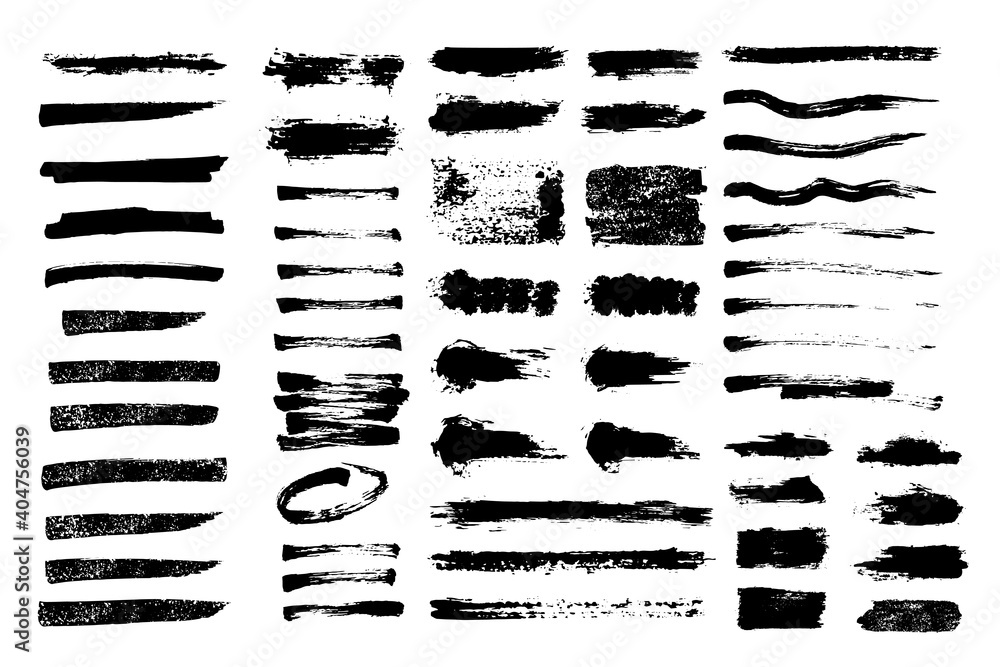 Set of hand drawn brush strokes Set of hand drawn brush strokes