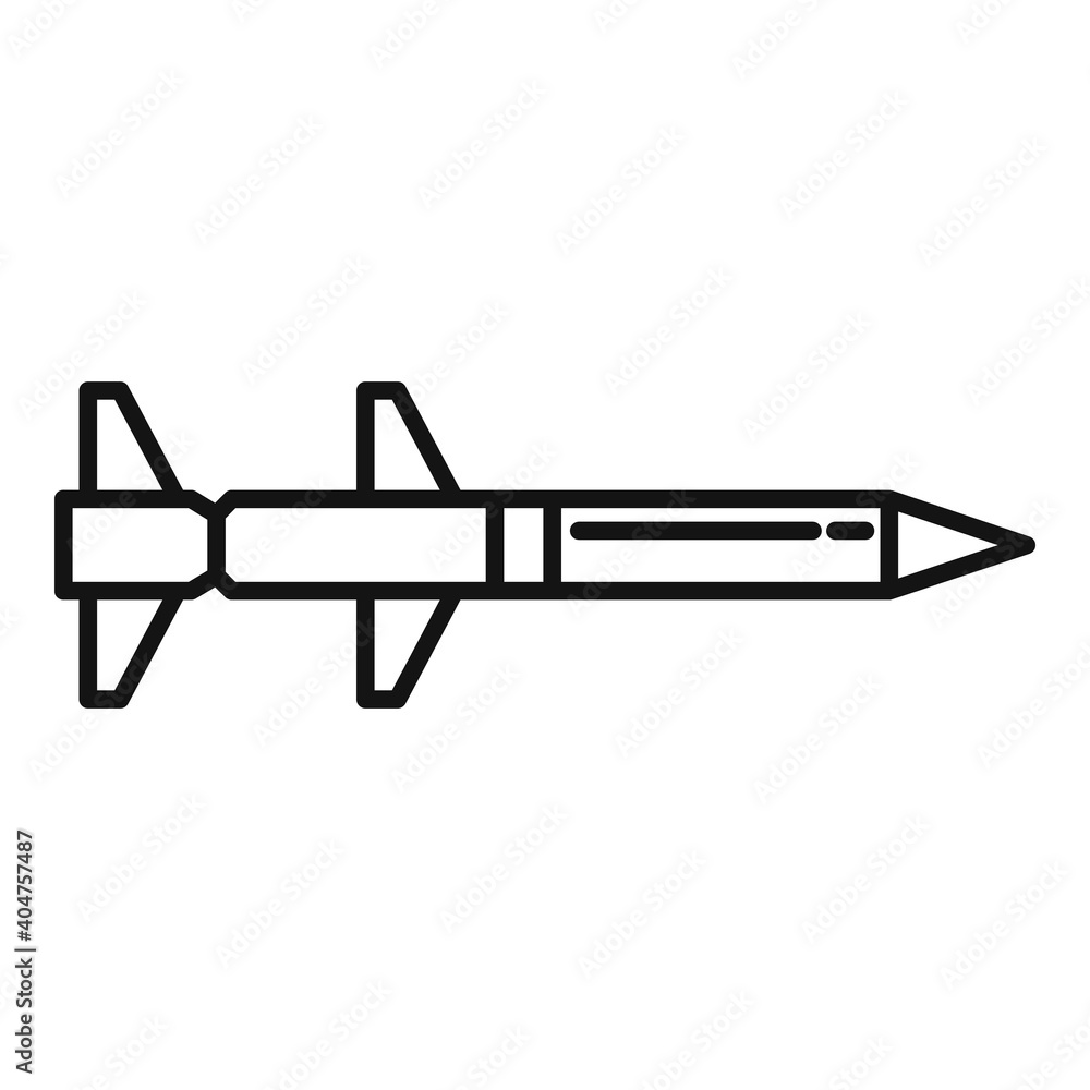 Missile nuclear icon. Outline missile nuclear vector icon for web design isolated on white background Missile nuclear icon. Outline missile nuclear vector icon for web design isolated on white background