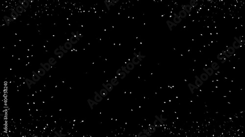 Colorful 3D animation of confetti exploding on green screen. 3D Rendering.