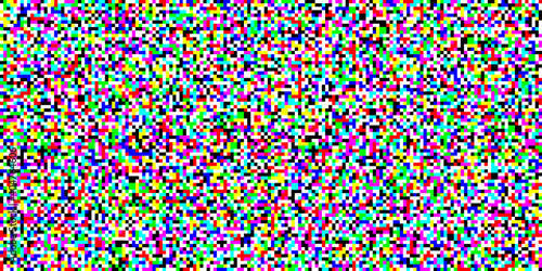 TV screen noise pixel glitch texture background vector illustration. Analog TV static video noise. No video signal concept.