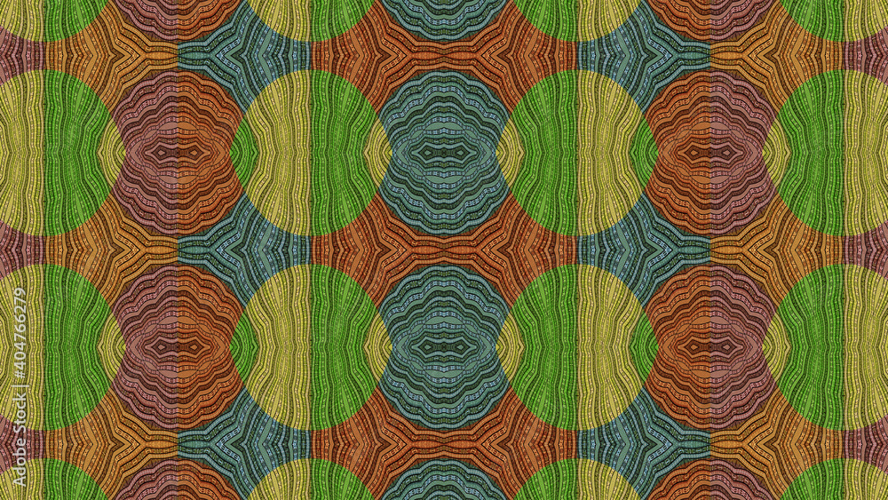 Colored African fabric – Seamless pattern, illustration