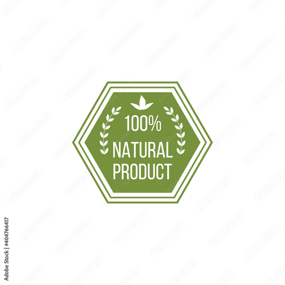 Label of natural product for food and cosmetics, vector illustration isolated. Label of natural product for food and cosmetics, vector illustration isolated.