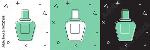 Set Perfume icon isolated on white and green, black background. Vector.