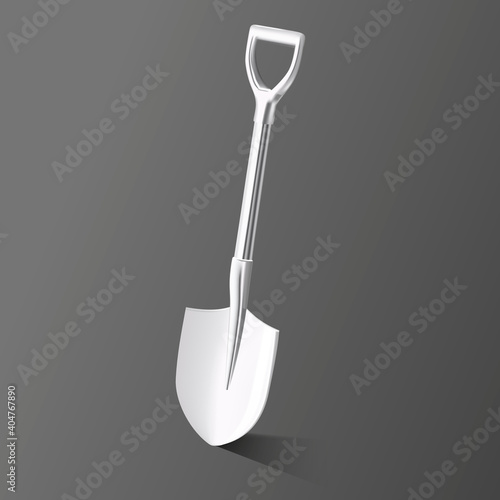 Isolated Silver Shovel vector illustration