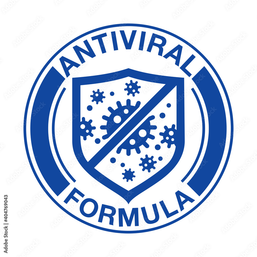 Fotografie Antiviral antibacterial formula shield icon