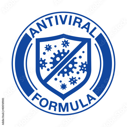 Antiviral antibacterial formula shield icon